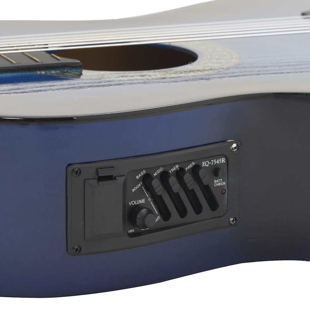 Western Classical Cutaway Guitar with Equalizer 6 Strings Blue