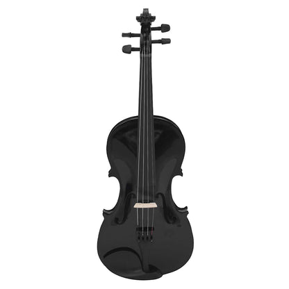 Violin Full Set with Bow and Chin Rest Black 4/4