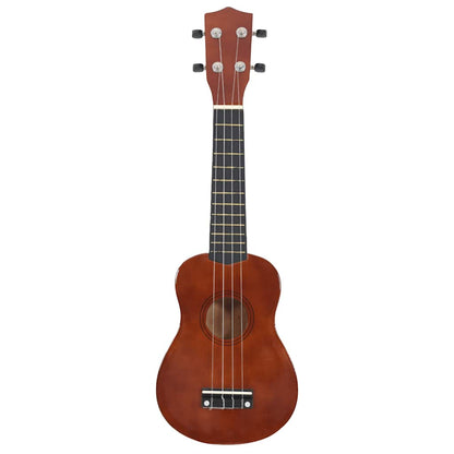 Soprano Ukulele Set with Bag for Kids Dark Wood 21"