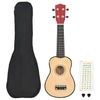 Soprano Ukulele Set with Bag for Kids Light Wood 21"