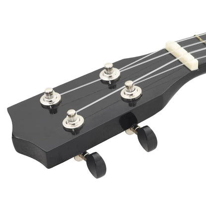 Soprano Ukulele Set with Bag for Kids Black 21"