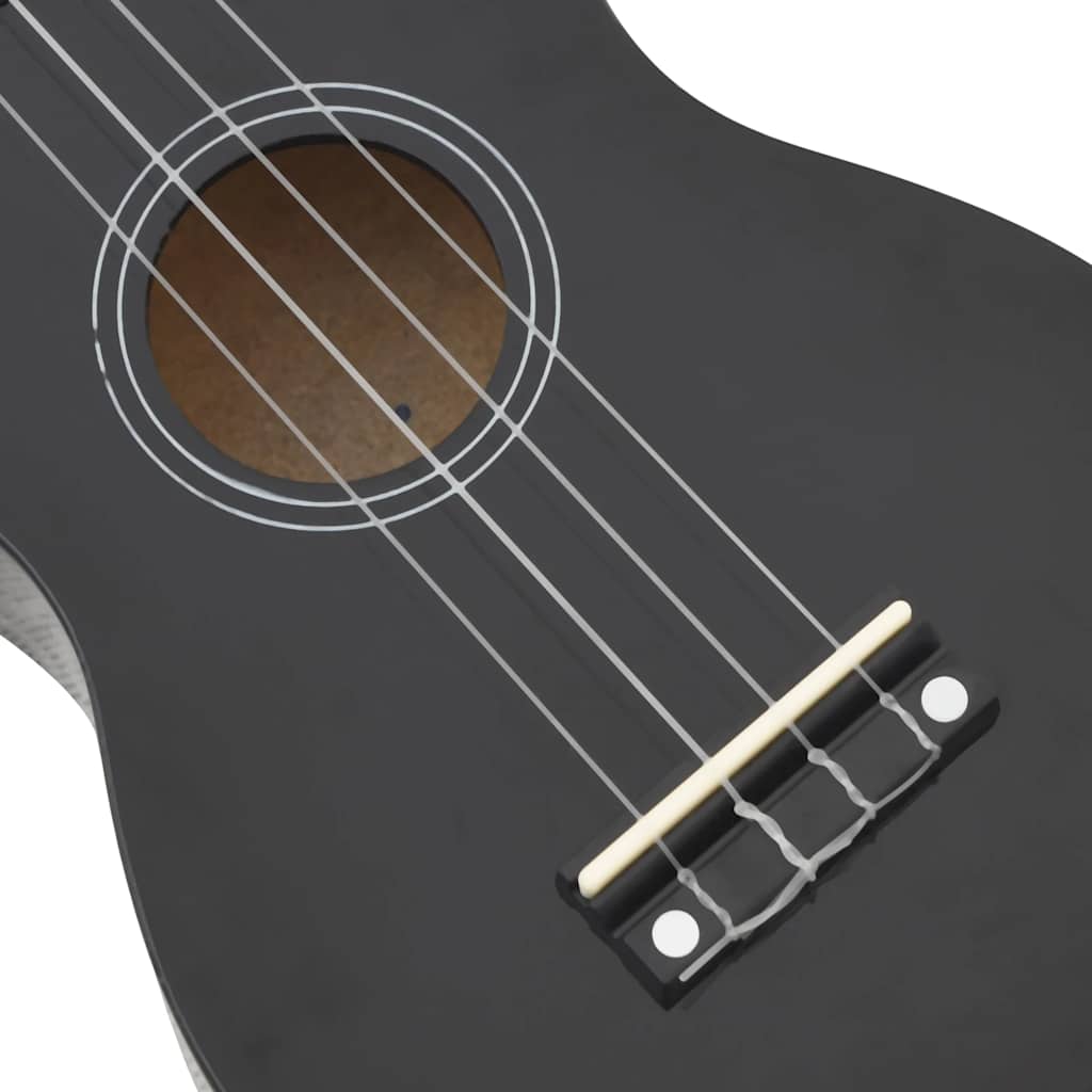 Soprano Ukulele Set with Bag for Kids Black 21"