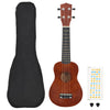 Soprano Ukulele Set with Bag for Kids Dark Wood 23"