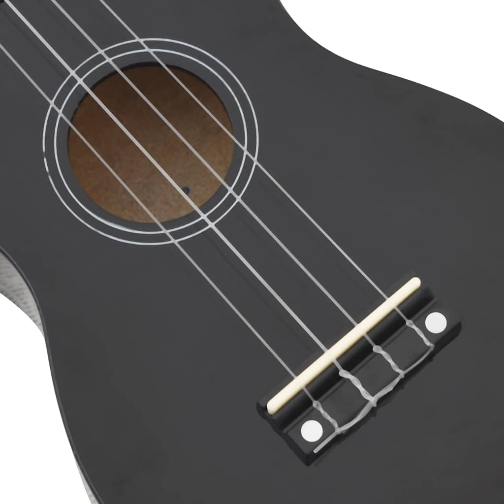 Soprano Ukulele Set with Bag for Kids Black 23"