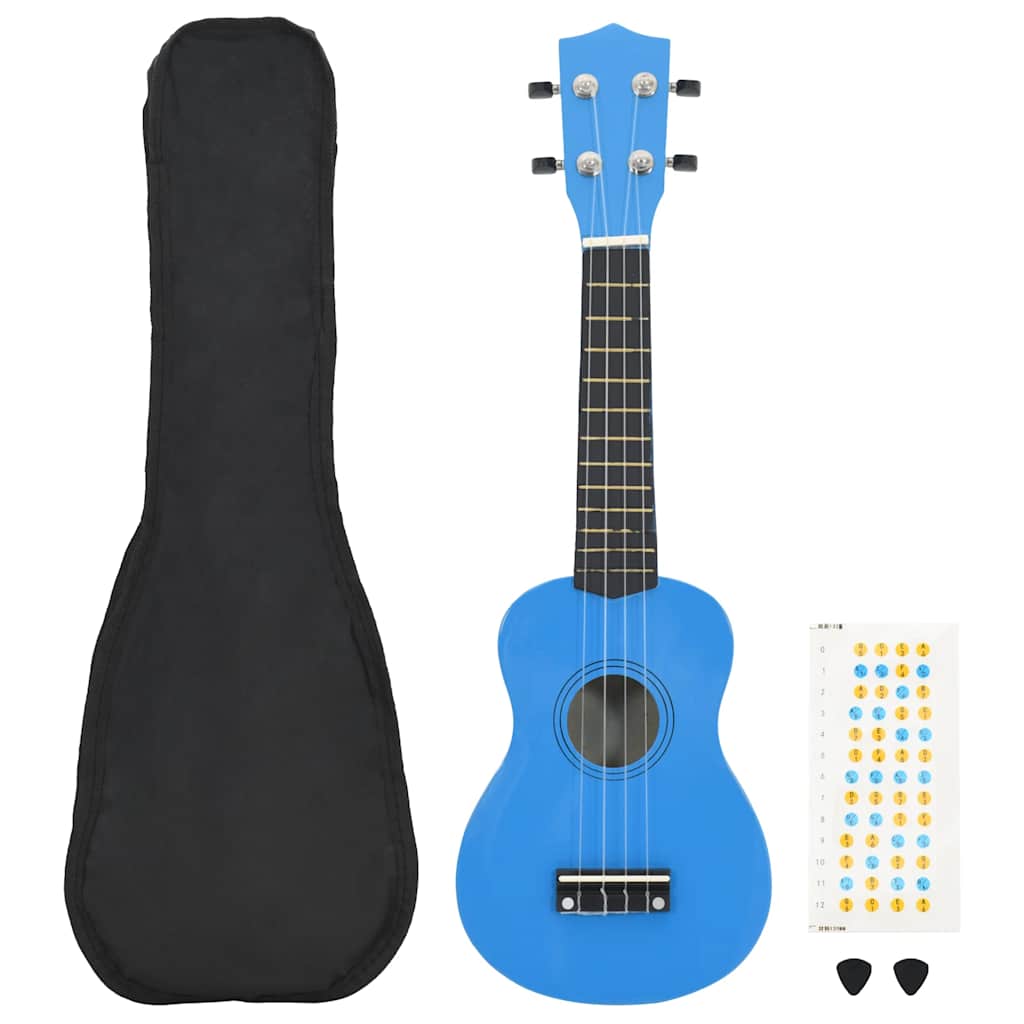 Soprano Ukulele Set with Bag for Kids Baby Blue 23"