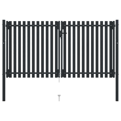 Double Door Fence Gate Steel 300x150 cm Anthracite