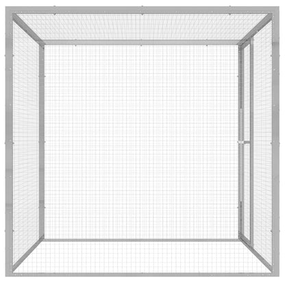 Cat Cage | Silver | Galvanised steel | Large | Locks | Cage | Square