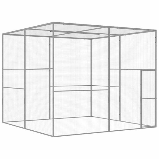 Cat Cage | Silver | Galvanised Steel | Large | Cage | Rectangular