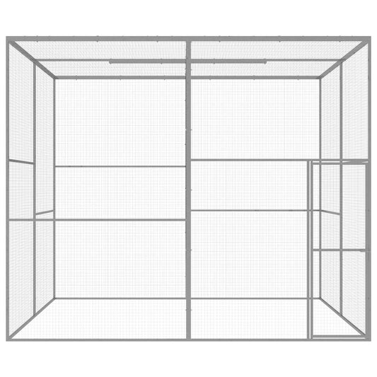 Cat Cage | Silver | Galvanised Steel | Large | Cage | Rectangular