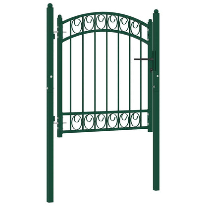 Fence Gate "EMMEN" with Arched Top Steel 100x86 cm Green