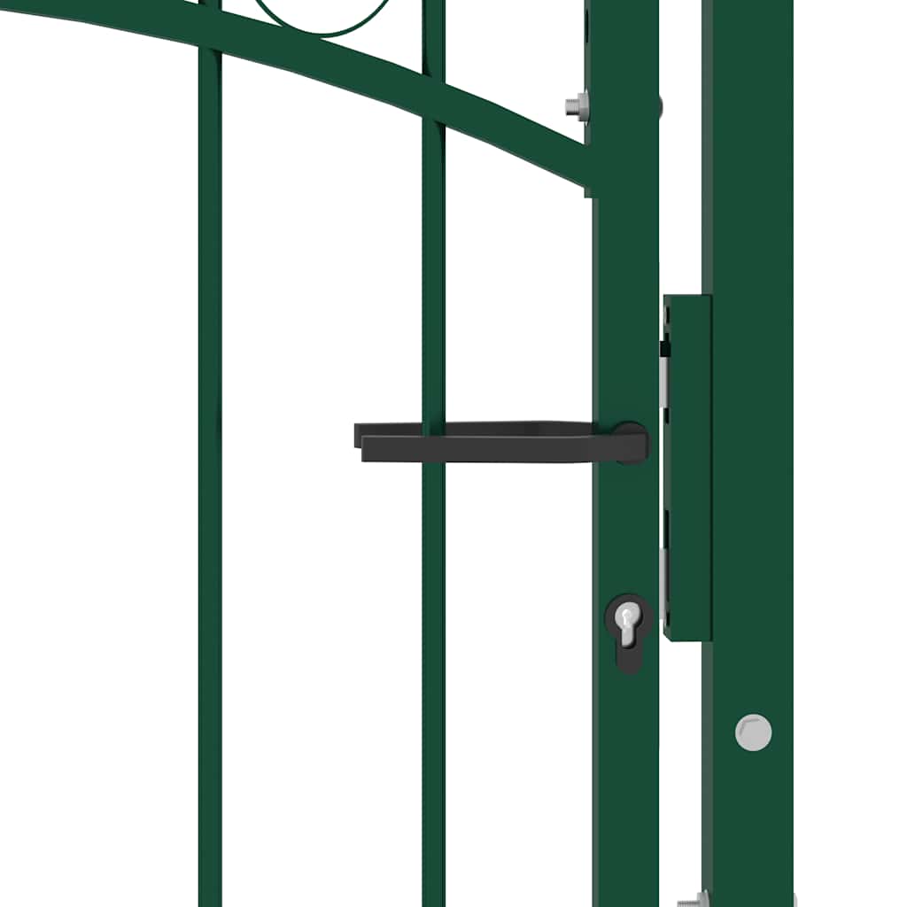 Fence Gate "EMMEN" with Arched Top Steel 100x86 cm Green