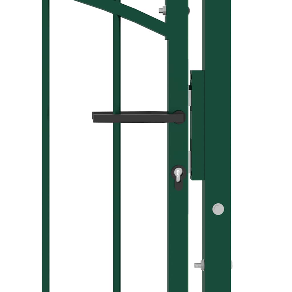 Fence Gate "EMMEN" with Arched Top Steel 100x106 cm Green
