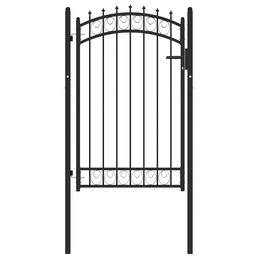 146380 vidaXL Fence Gate "EMMEN" with Spikes Steel 103x117 cm Black