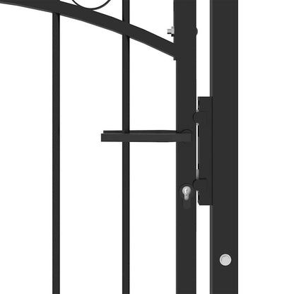 146381 vidaXL Fence Gate "EMMEN" with Spikes Steel 103x134,5 cm Black