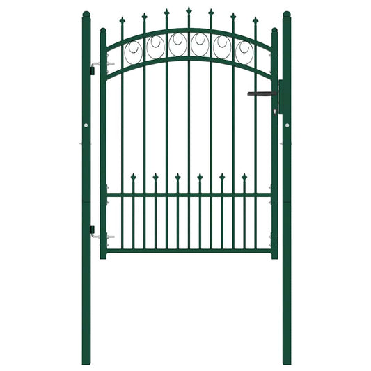 146384 vidaXL Fence Gate "EMMEN" with Spikes Steel 104x109,5 cm Green