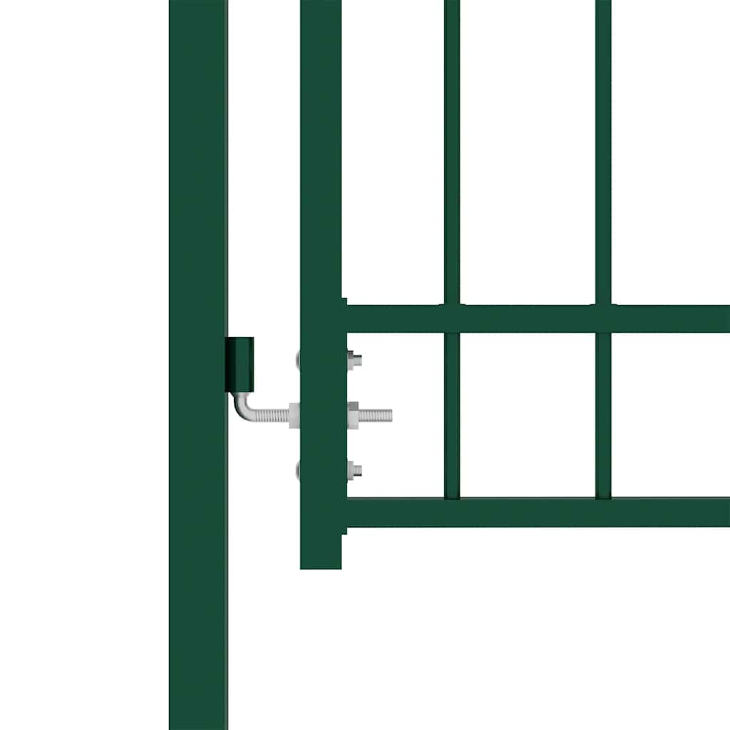 Fence Gate EMMEN with Spikes Steel 104x109.5 cm Green