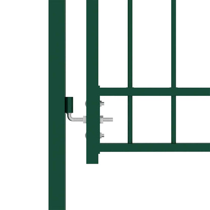 Fence Gate EMMEN with Spikes Steel 104x109.5 cm Green