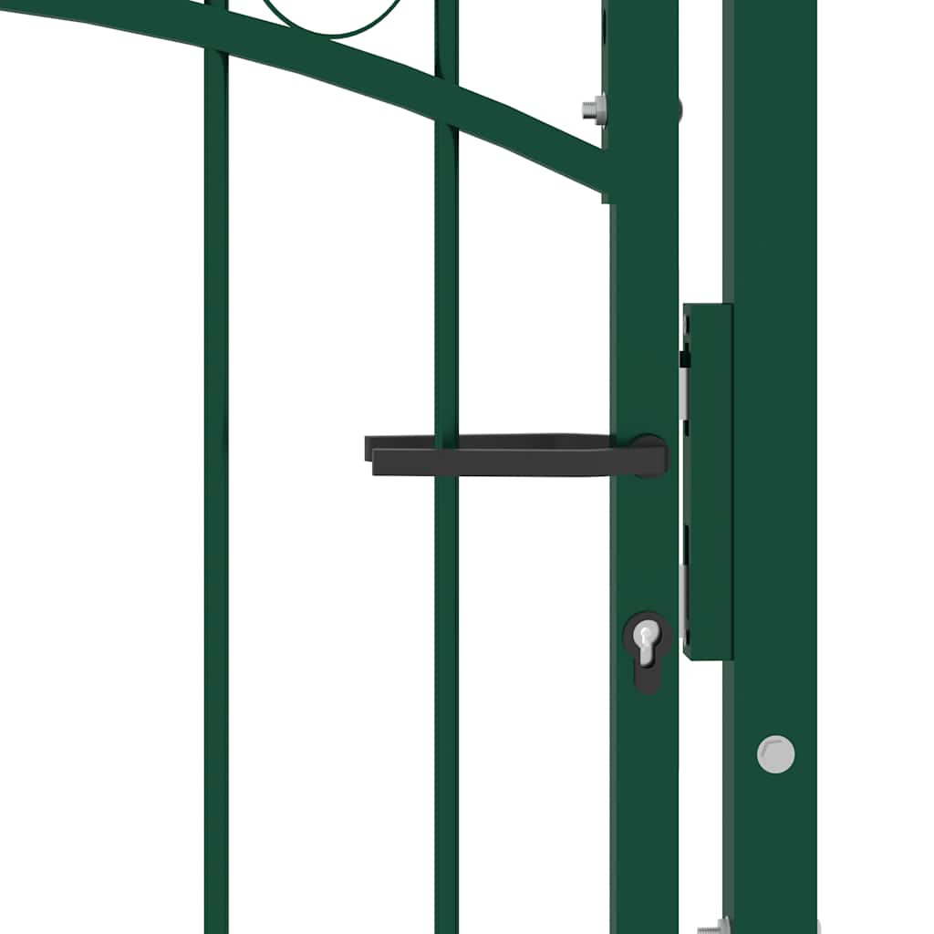 Fence Gate EMMEN with Spikes Steel 104x109.5 cm Green