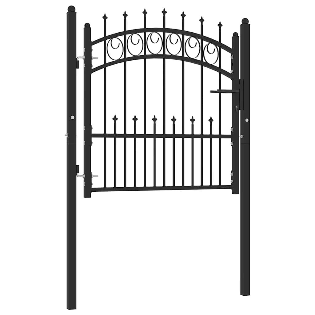 Fence Gate EMMEN with Spikes Steel 104x87 cm Black
