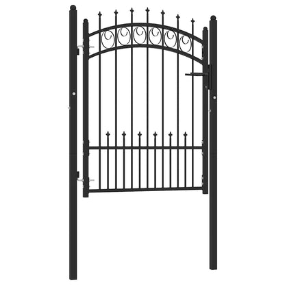 Fence Gate EMMEN with Spikes Steel 104x109.5 cm Black