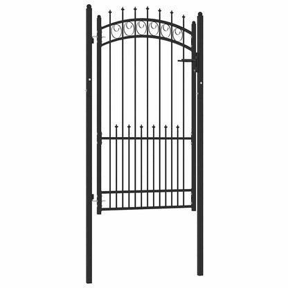 Fence Gate EMMEN with Spikes Steel 104x134.5 cm Black