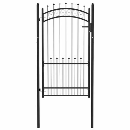 Fence Gate EMMEN with Spikes Steel 104x134.5 cm Black