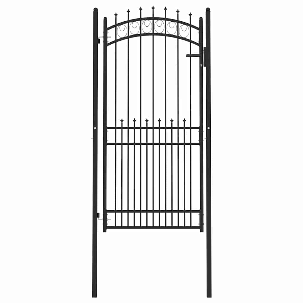 Fence Gate with Spikes EMMEN 100 x 200 cm Powder-coated steel