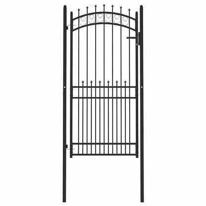 Fence Gate with Spikes EMMEN 100 x 200 cm Powder-coated steel
