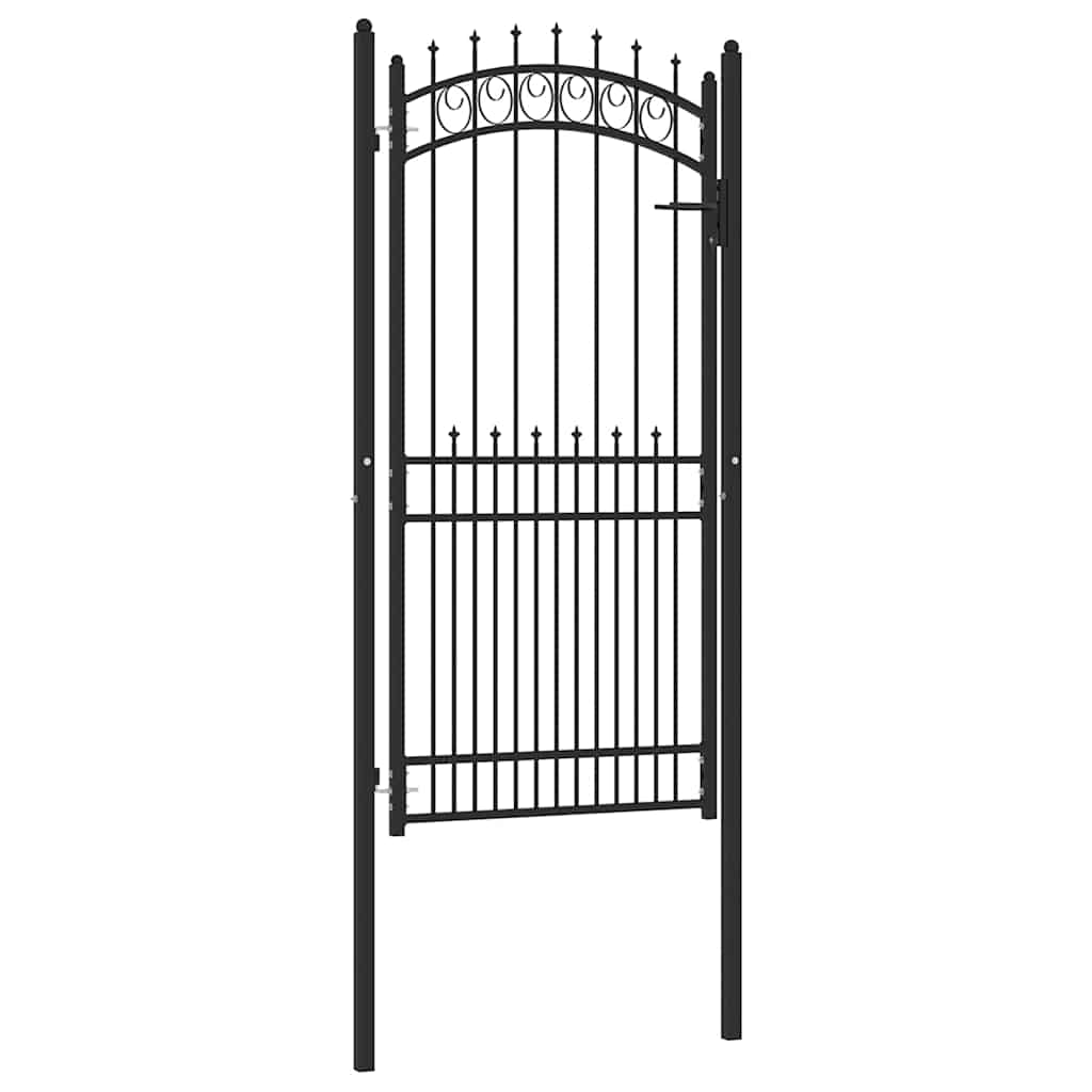 Fence Gate with Spikes EMMEN 100 x 200 cm Powder-coated steel