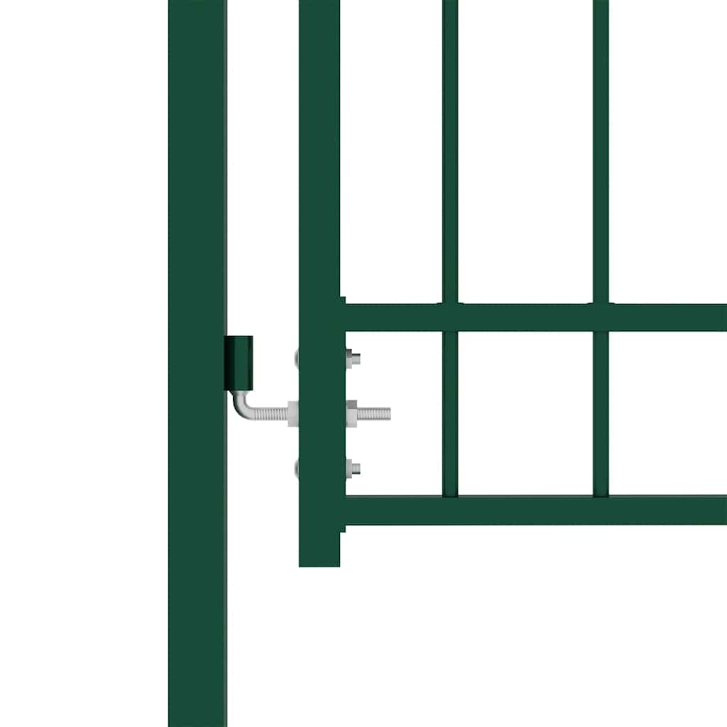 Fence Gate EMMEN with Spikes Steel 104x97 cm Green