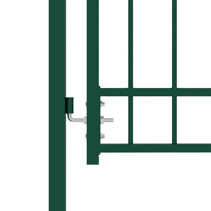 Fence Gate EMMEN with Spikes Steel 104x97 cm Green