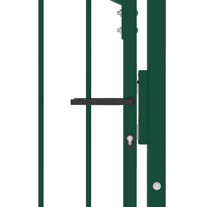 Fence Gate EMMEN with Spikes Steel 104x109.5 cm Green