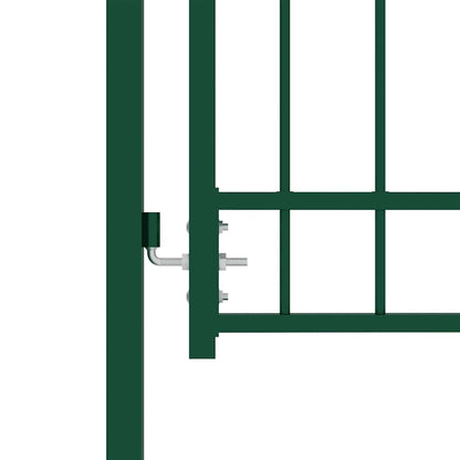 Fence Gate EMMEN with Spikes Steel 104x117 cm Green