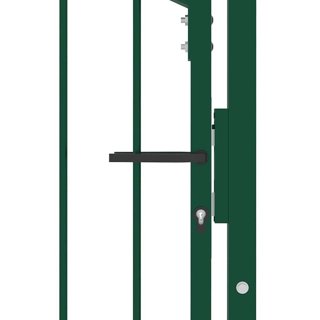 Fence Gate EMMEN with Spikes Steel 104x117 cm Green