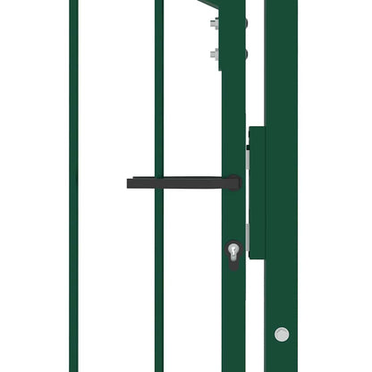 Fence Gate EMMEN with Spikes Steel 104x117 cm Green