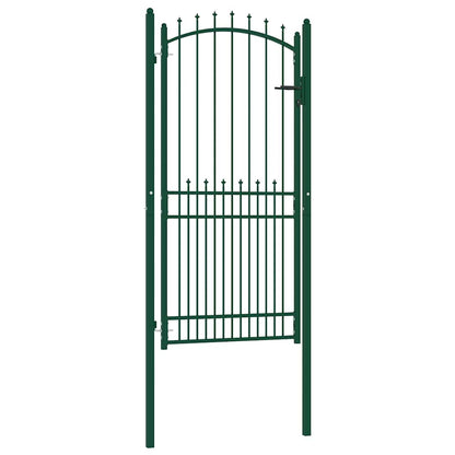 Fence Gate EMMEN with Spikes Steel 104x147 cm Green