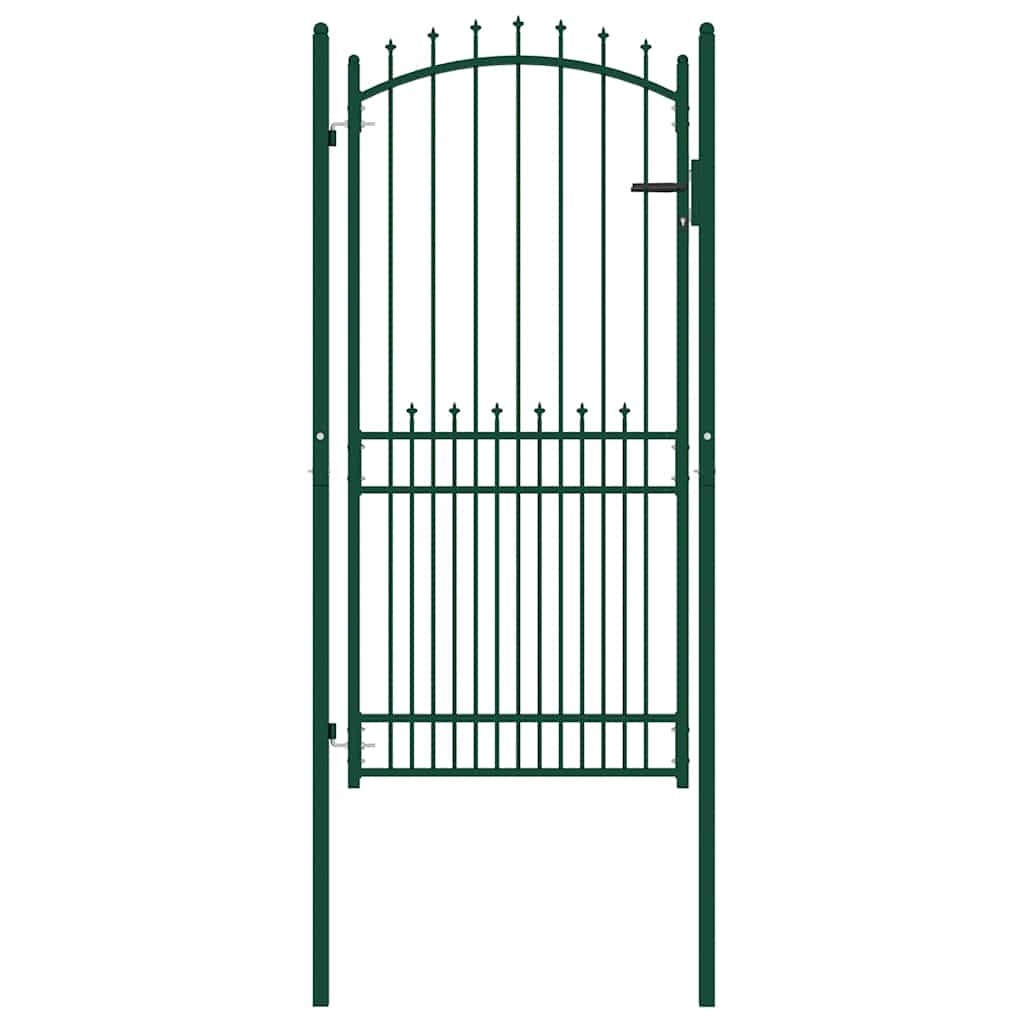 Fence Gate EMMEN with Spikes Steel 104x147 cm Green
