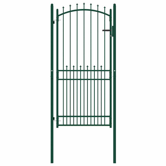 146397 vidaXL Fence Gate "EMMEN" with Spikes Steel 104x147 cm Green