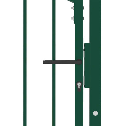 Fence Gate EMMEN with Spikes Steel 104x147 cm Green