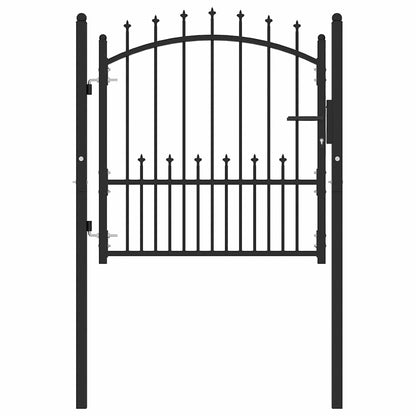 Fence Gate EMMEN with Spikes Steel 104x97 cm Black