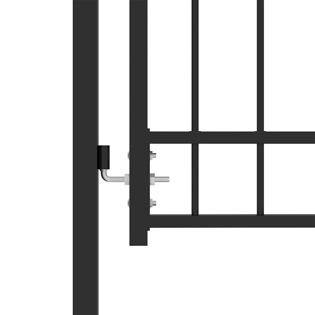 Fence Gate with Spikes EMMEN 100 x 175 cm Powder-coated steel