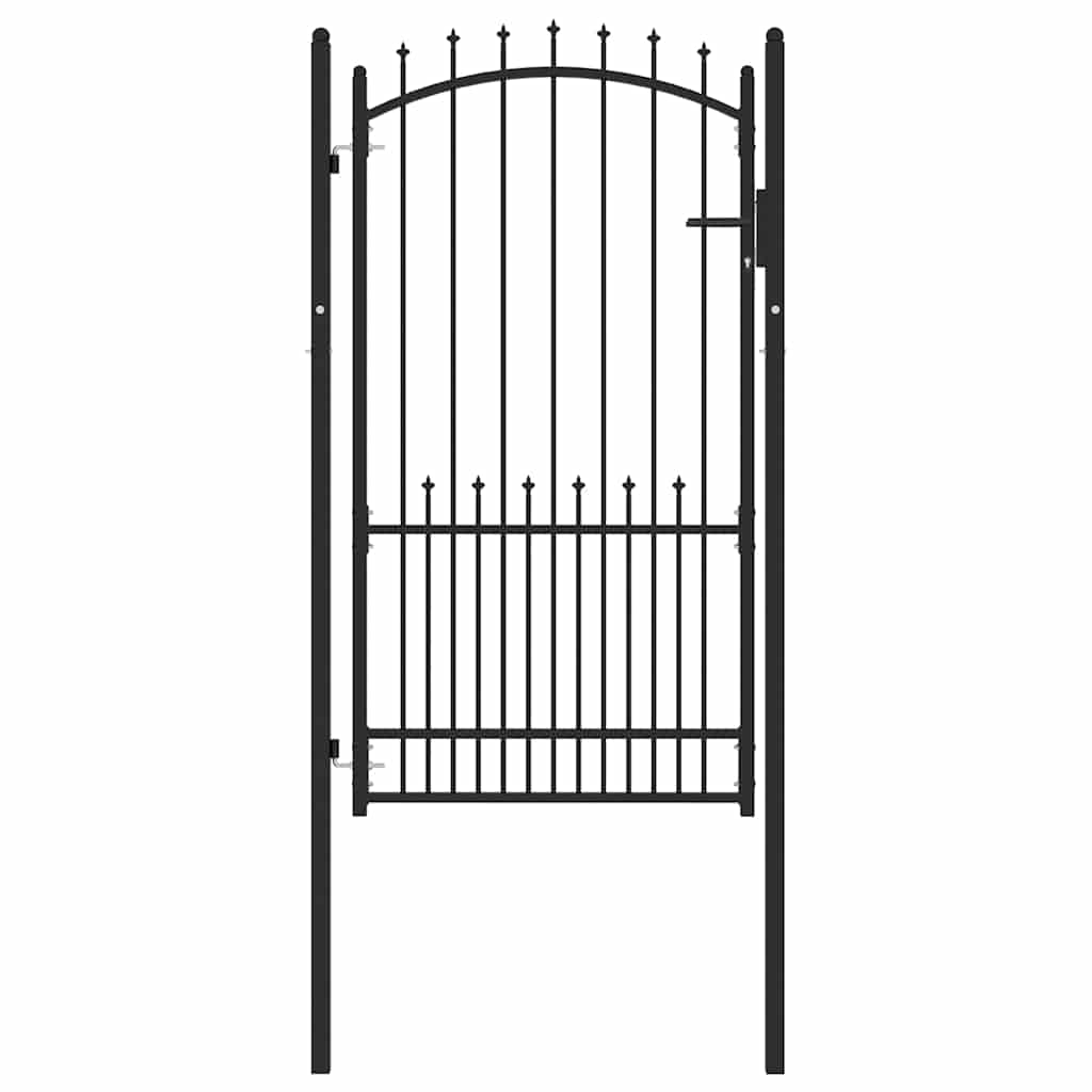 Fence Gate with Spikes EMMEN 100 x 175 cm Powder-coated steel