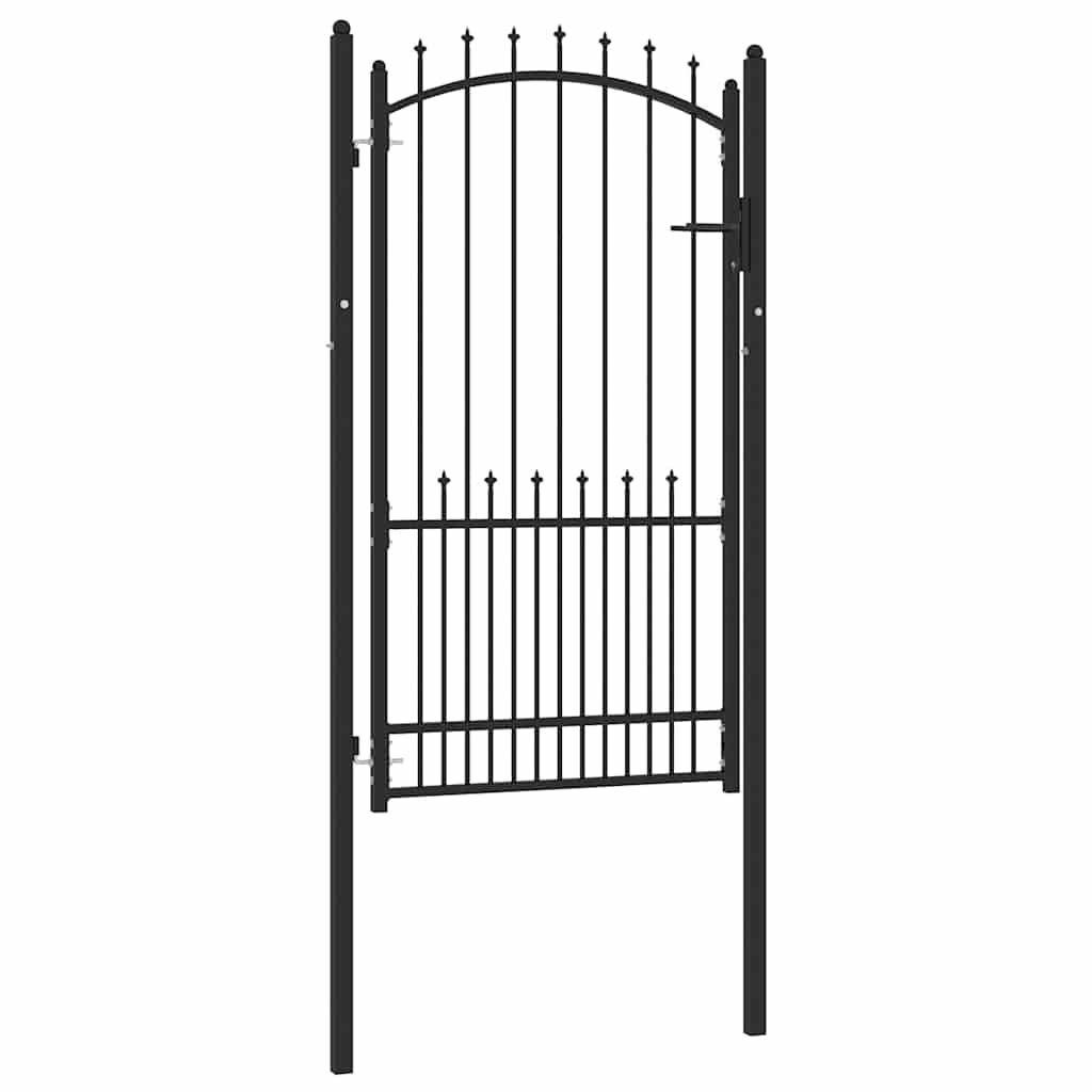 Fence Gate with Spikes EMMEN 100 x 175 cm Powder-coated steel