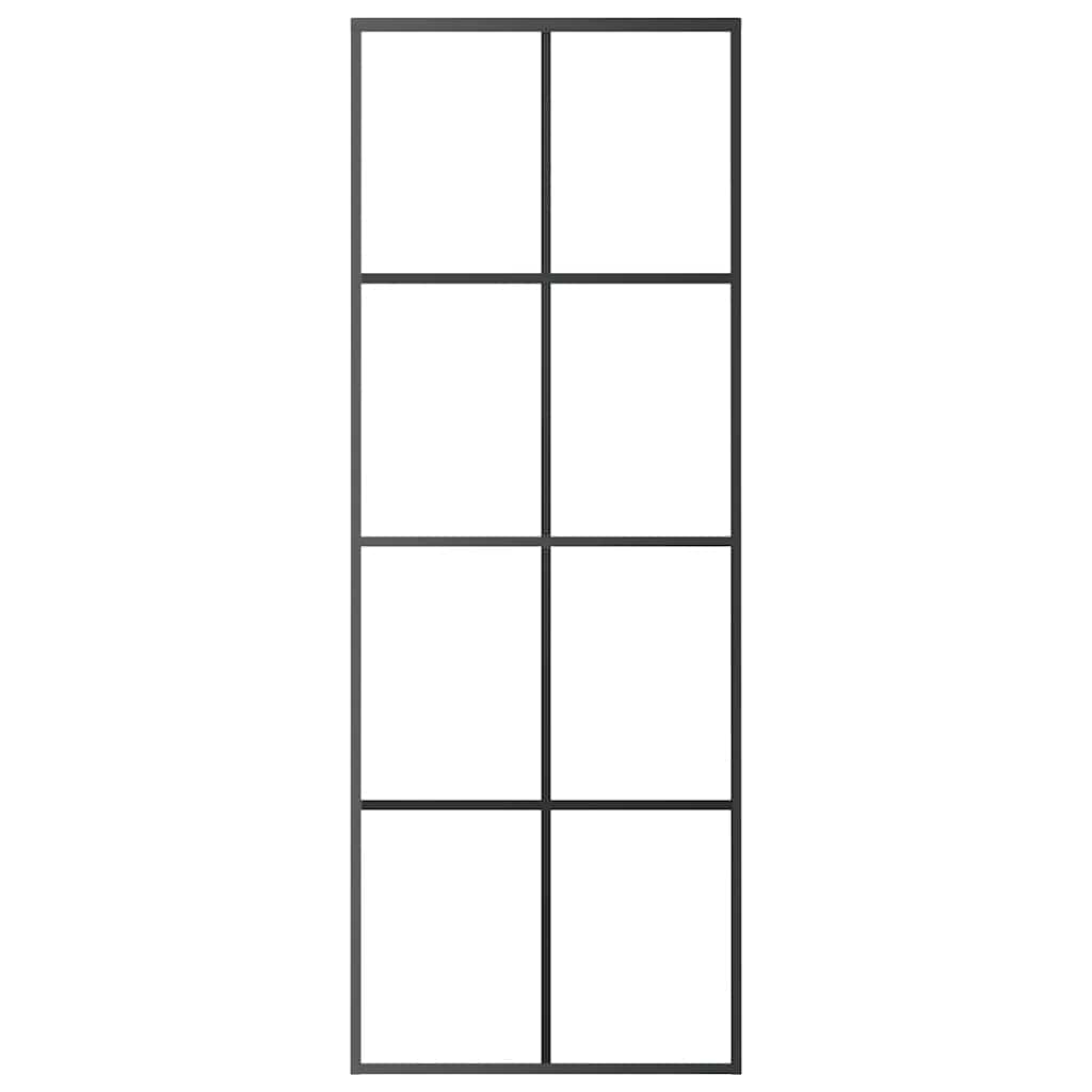 Sliding Door Aluminium and ESG Glass 76x205 cm Black