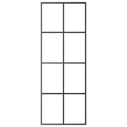 Sliding Door Aluminium and ESG Glass 76x205 cm Black
