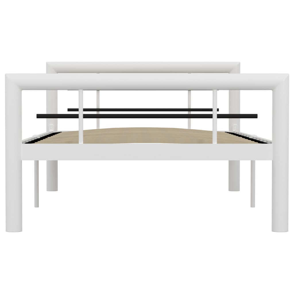 Bed Frame | White and black | Metal | Single | Bed Frame | Rectangular