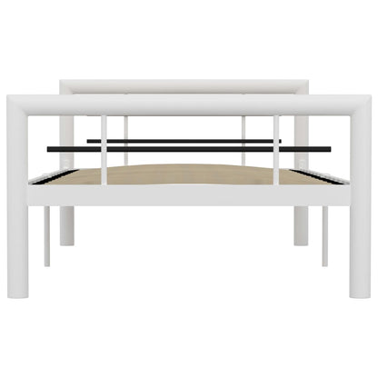 Bed Frame | White and black | Metal | Single | Bed Frame | Rectangular