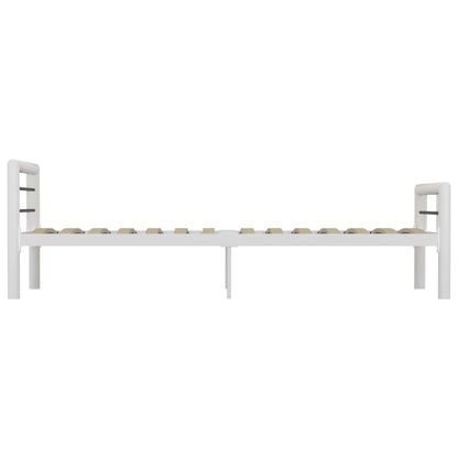 Bed Frame | White and black | Metal | Single | Bed Frame | Rectangular