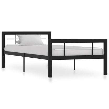 Bed Frame | Black and White | Metal | 90 x 200 cm | Bed Frame