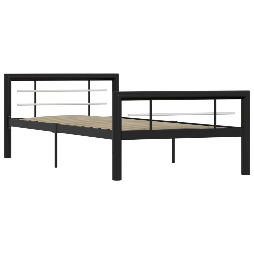 Bed Frame | Black and White | Metal | 90 x 200 cm | Bed Frame